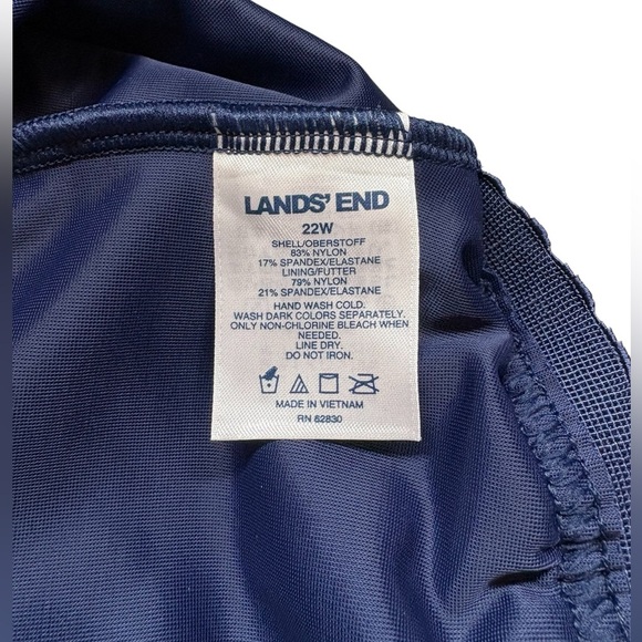NWOT, Lands' End, One-Piece Swimsuit, Plus Size 22W, Navy, White ☀️ - Picture 11 of 12